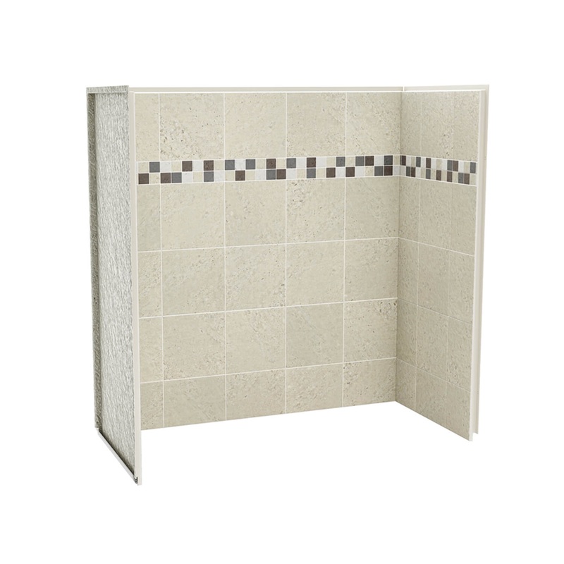 MAAX 103414-302-503 Utile 6030 Composite Direct-to-Stud Three-Piece Tub Wall Kit in Stone Sahara