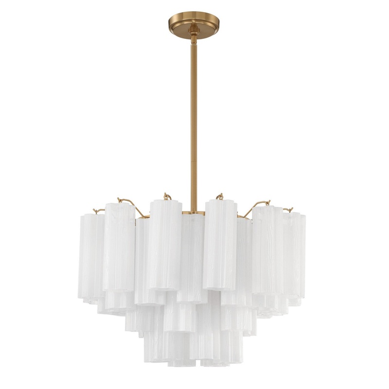 Nine Light Chandelier from the Addis Collection in Aged Brass Finish by Crystorama