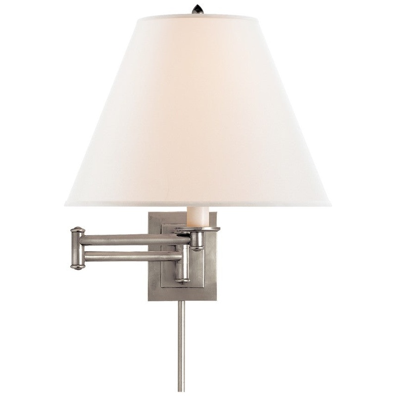 One Light Swing Arm Wall Lamp from the Primitive Collection in Antique Nickel Finish by Visual Comfort Signature