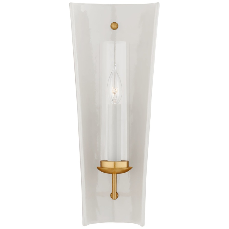 One Light Wall Sconce from the Downey Collection in White And Gild Finish by Visual Comfort Signature