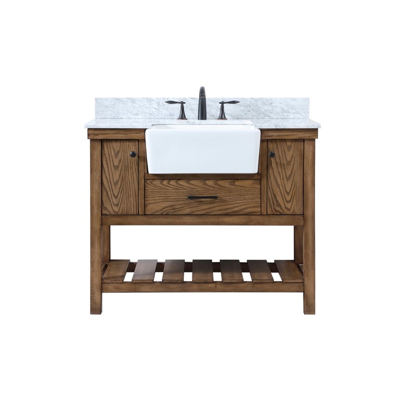 Single Bathroom Vanity from the Clement Collection in Driftwood Finish by Elegant Lighting