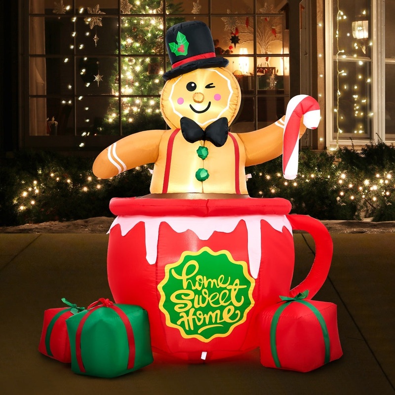 Tinseltown 1.8M Christmas Inflatable Gingerbread Man with LED Lights