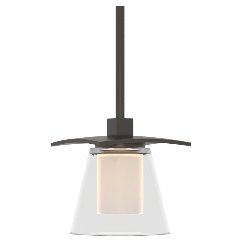 Wren Mini Pendant Oil Rubbed Bronze Clear Glass with Opal Diffuser (ZU)