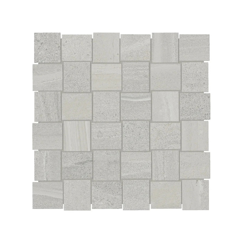 2″ x 2″ Basketweave Davenport Ash Matte Porcelain Mosaics. 1 Sheet = .97 Sq. Ft. (63-577) 2″ x