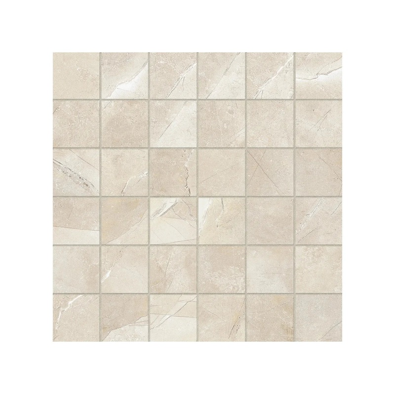 2″ x 2″ Matte Classic Pulpis Ivory 36 Piece Porcelain Mosaics. 1 Sheet = .96 Sq. Ft. (63-369) 2″ x