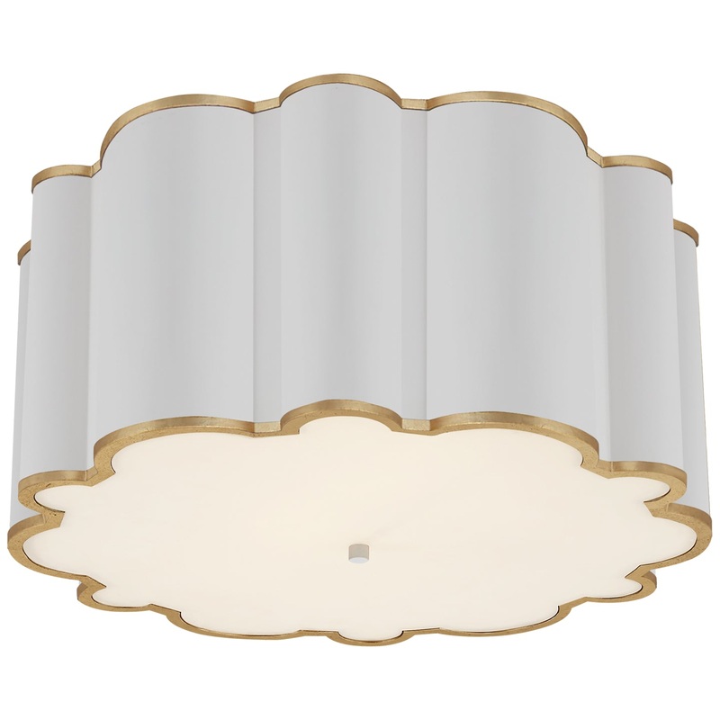 Four Light Flush Mount from the Markos Collection in White With Gild Finish by Visual Comfort Signature
