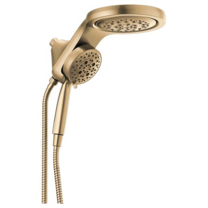Handshower/Showerhead Combination Universal Lumicoat Champagne Bronze HydroRain 5 Setting Two in One H2OKinetic