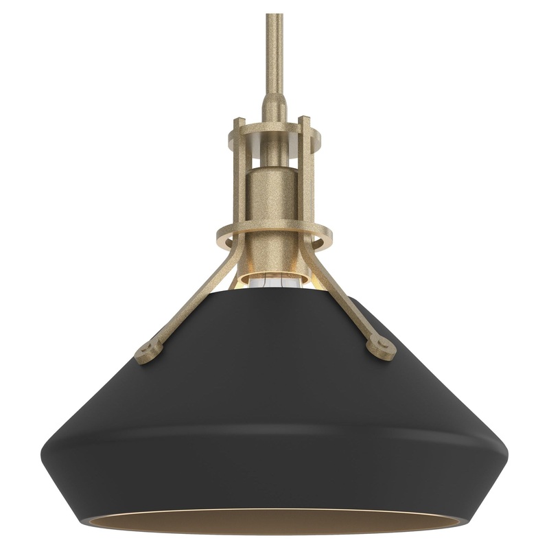 Henry Pendant with Chamfer Soft Gold Black