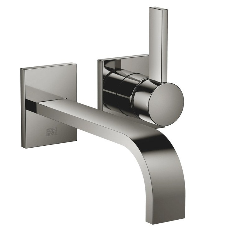Lavatory Faucet MEM Wall Mount Mixer 1 Lever ADA WaterSense Dark Chrome 1.2 Gallons per Minute Less Drain 2 Hole
