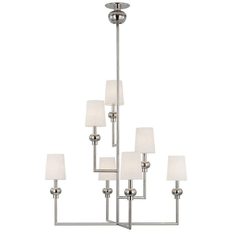 LED Chandelier from the Comtesse Collection in Polished Nickel Finish by Visual Comfort Signature