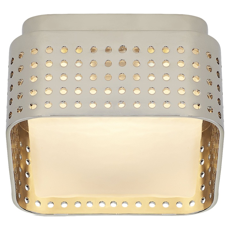 LED Flush Mount from the Precision Collection in Polished Nickel Finish by Visual Comfort Signature