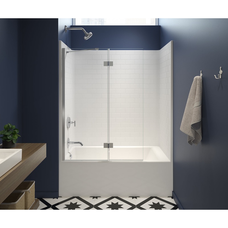 MAAX 106924-000-002-100 6032STT 60 x 33 AcrylX Alcove Left-Hand Drain One-Piece Tub Shower in White