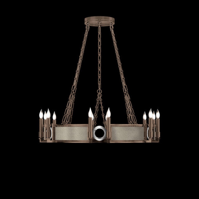 Mirage 35.75″W Round Chandelier Bronze/Nickel/Coco