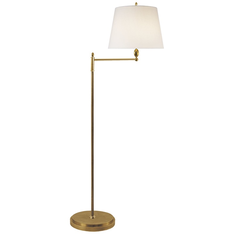 One Light Floor Lamp from the Paulo Collection in Hand-Rubbed Antique Brass Finish by Visual Comfort Signature