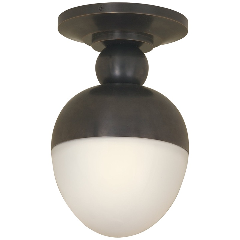 One Light Flush Mount from the Clark Collection in Bronze Finish by Visual Comfort Signature