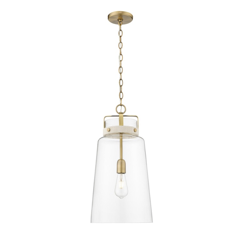 One Light Pendant from the Lolla Collection in Vintage Brass Finish by Millennium