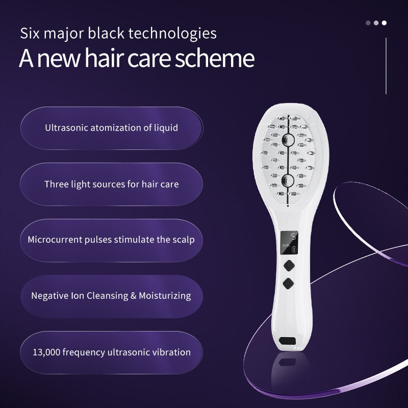 Revitalizing LED Hair Growth Comb: EMS Microcurrent, Red & Blue Light Therapy, Scalp Massager