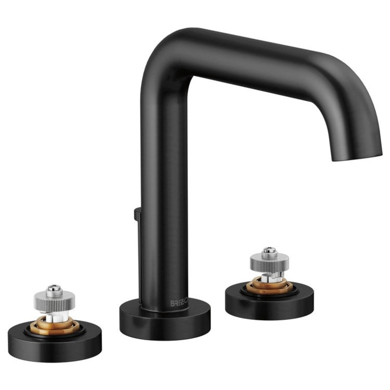 Roman Tub Trim Litze Less Handle Matte Black WaterSense ADA 9-16 Inch Spread 3 Hole 14.0 Gallons per Minute