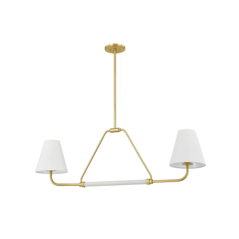 Two Light Linear from the Georgann Collection in Aged Brass/Soft White Finish by Mitzi