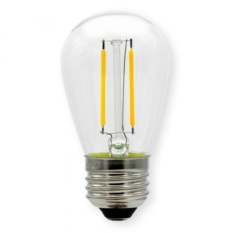 2 Watt S14 LED, 100  Lumens, Bistro Light base, 100 Volt Light Bulb by Emery Allen