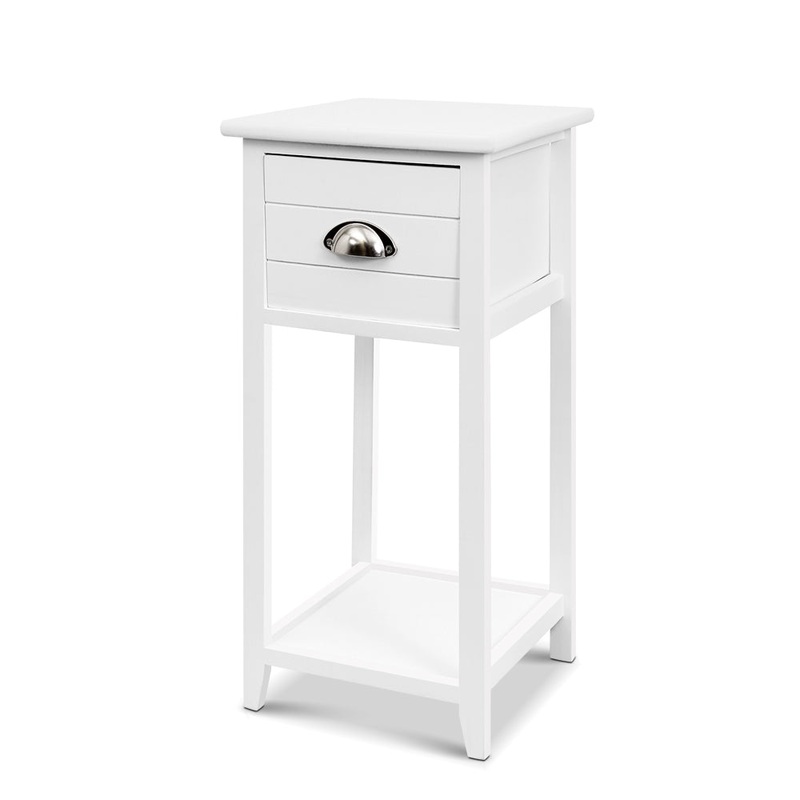 Artiss Bedside Table Vintage – THYME White