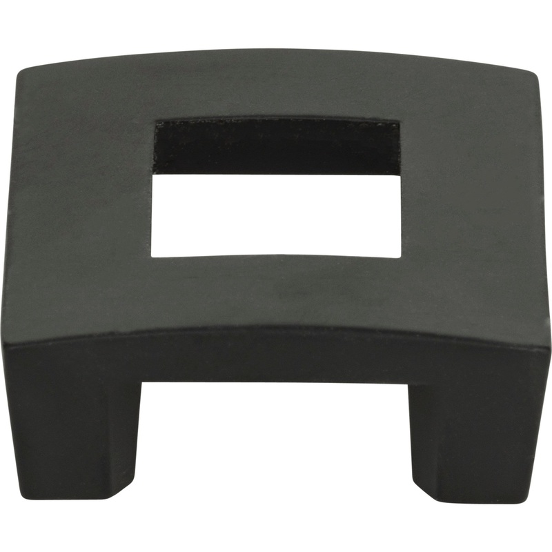 Atlas Homewares Centinel Square Knob 1 1/4 Inch (c-c) Matte Black
