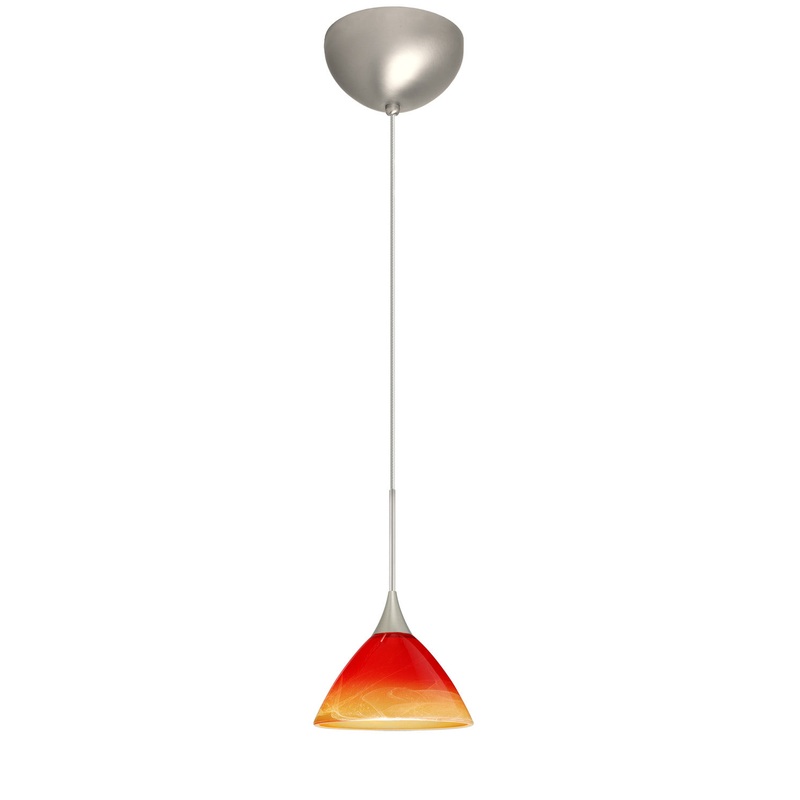 Besa 1XC-1743SL-LED-SN Domi One Light Pendant Satin Nickel