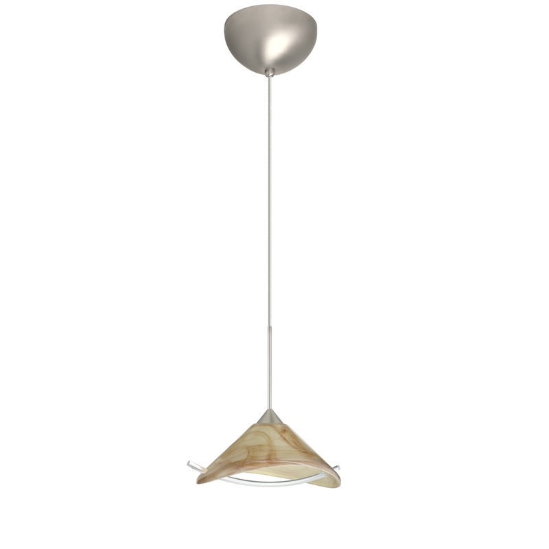 Besa 1XC-181305-LED-SN Hoppi One Light Pendant Satin Nickel