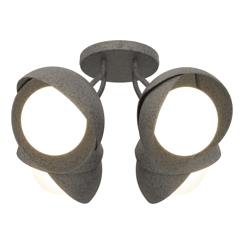 Brooklyn 4-Light Double Shade Semi-Flush Natural Iron Natural Iron