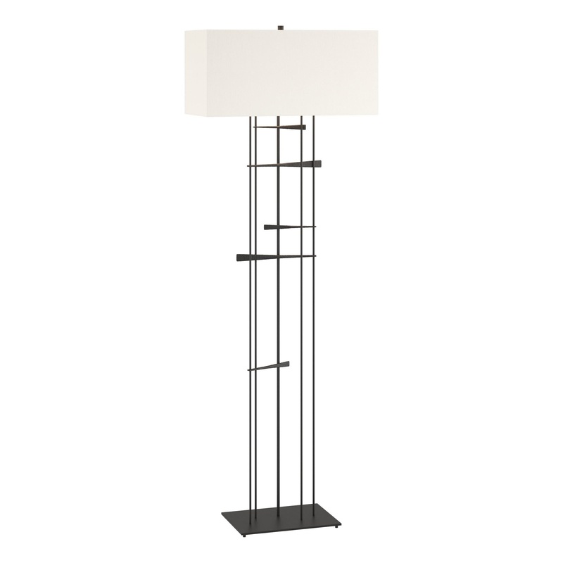Cavaletti Floor Lamp Black Natural Anna Shade (SF)