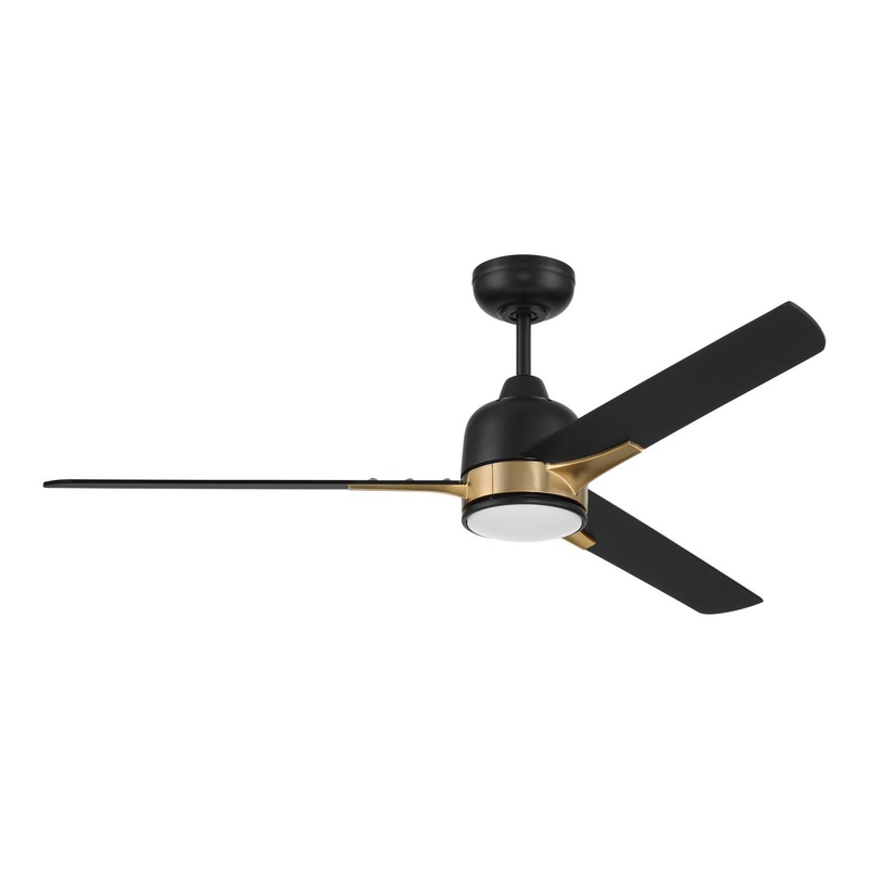 Craftmade FUL52FBSB3 Fuller 52″Ceiling Fan Flat Black/Satin Brass