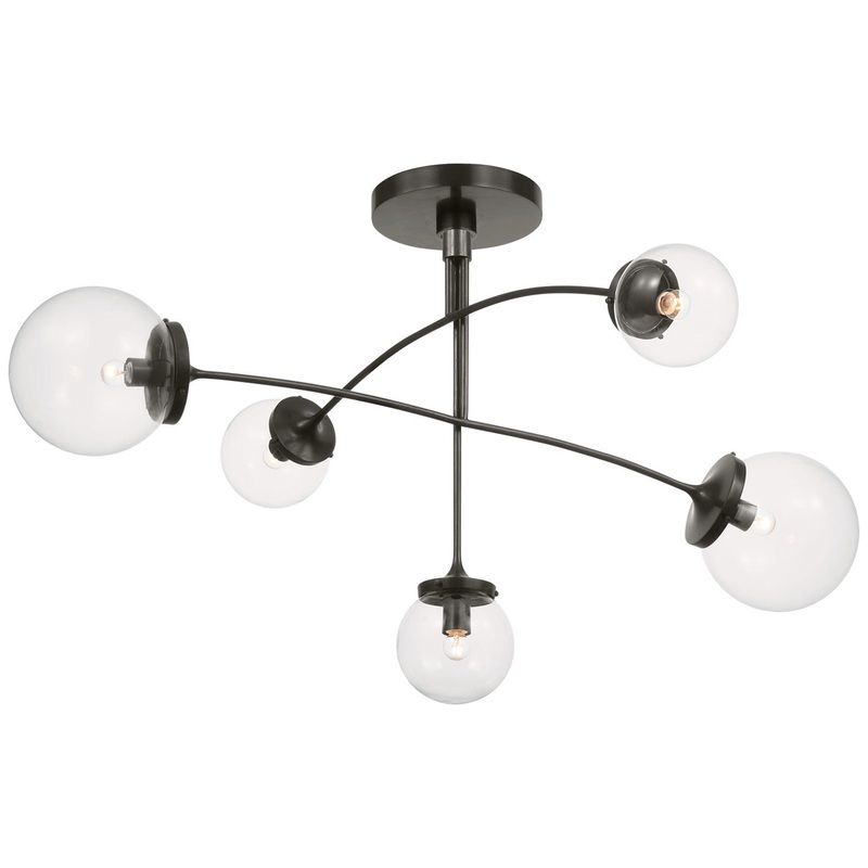 Five Light Chandelier from the Prescott Collection in Bronze Finish by Visual Comfort Signature