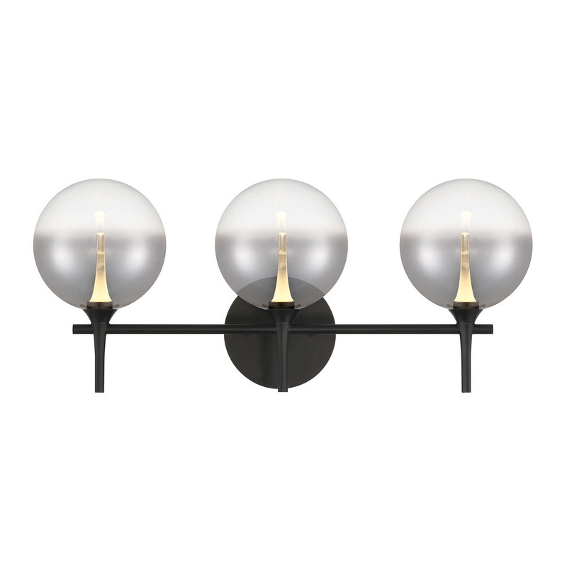 Iissa 3-Light Vanity Light Black Smoked Glass