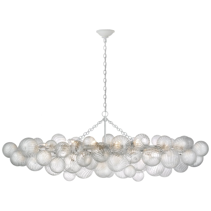 LED Linear Chandelier from the Talia Collection in Plaster White Finish by Visual Comfort Signature