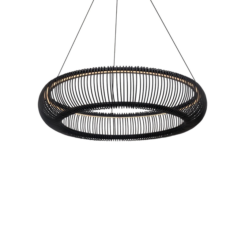 LED Pendant from the Lute Collection in Black Finish by Modern Forms