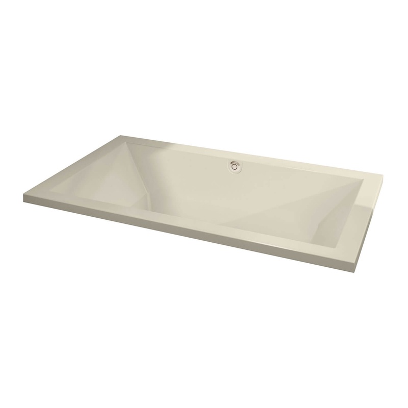 MAAX 102785-056-004 Aiiki 7242 Acrylic Drop-in Center Drain Combined Hydrofeel & Aerofeel Bathtub in Bone