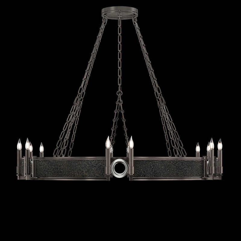 Mirage 49.75″W Round Chandelier Midnight Steel/Nickel/Black Knight
