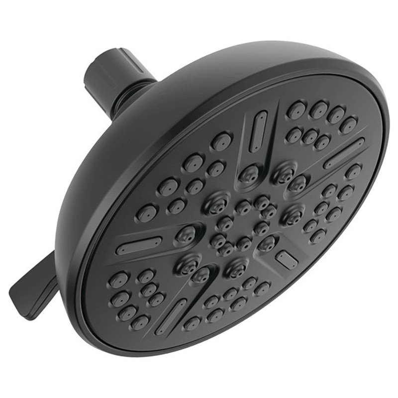 Showerhead Universal 8 Functions Matte Black 6 Inch 2.5 Gallons per Minute Touch-Clean
