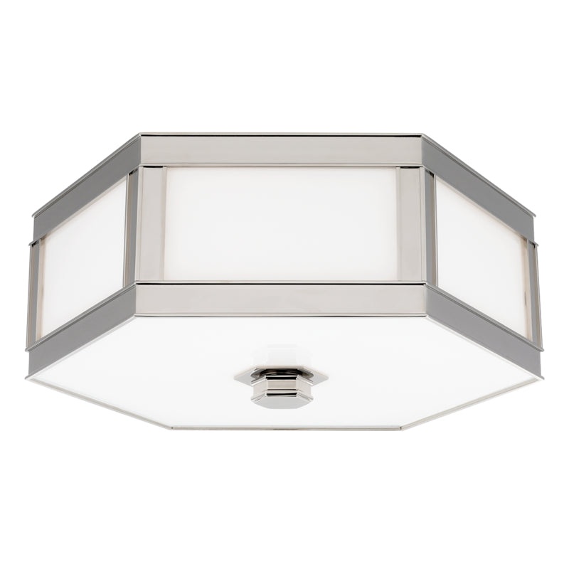 Three Light Flush Mount from the Nassau Collection in Polished Nickel Finish by Hudson Valley