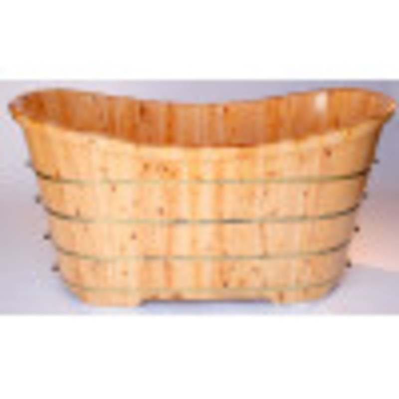 ALFI brand AB1105 63″ Free Standing Cedar Wooden Bathtub