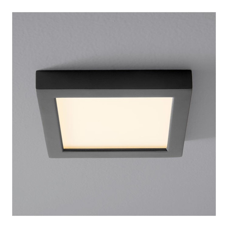 Altair Single-Light 7″ LED Square Flush Mount Ceiling Fixture – Black