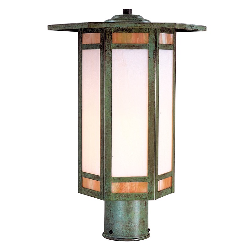 Arroyo ETP-11GWC-VP Etoile One Light Post Mount Verdigris Patina
