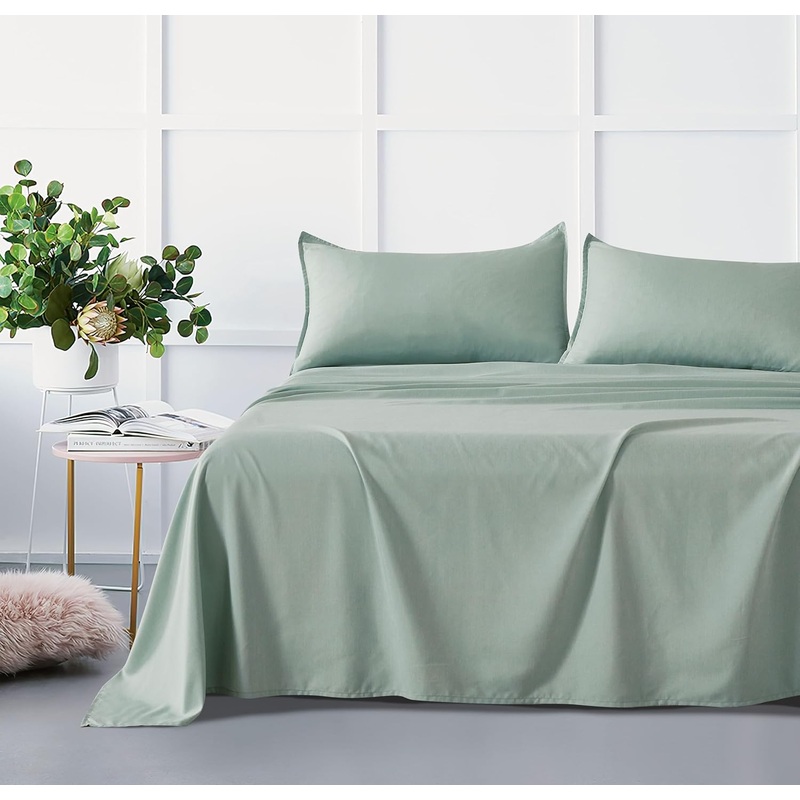 Bamboo Microfibre Sheet Set – Sage Green – Queen