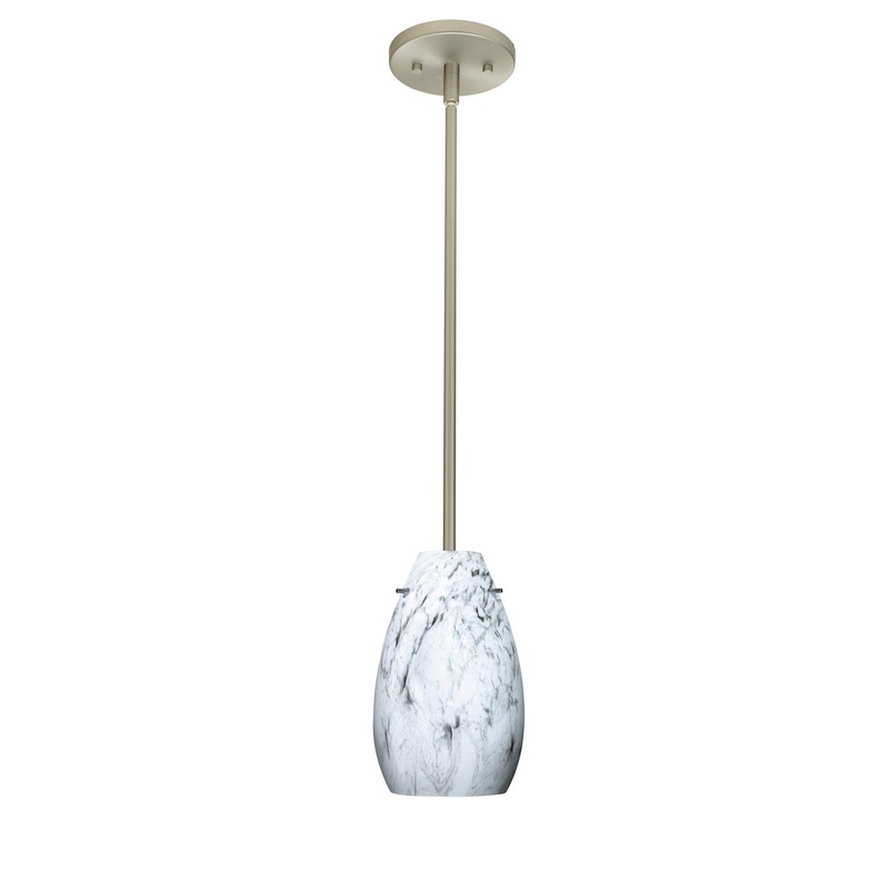 Besa 1TT-4126MG-LED-SN Pera One Light Pendant Satin Nickel