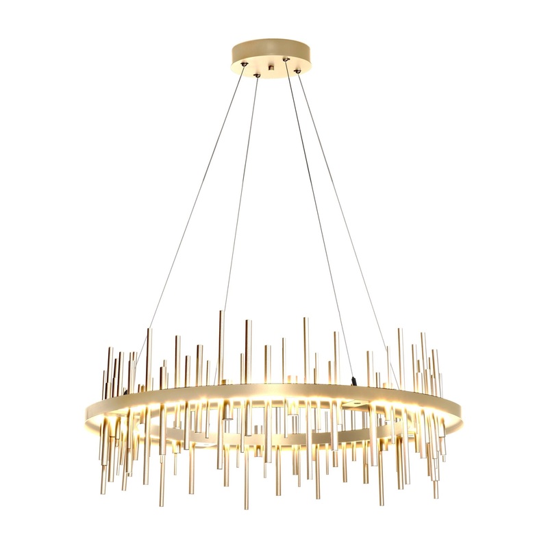 Cityscape Circular LED Pendant Sterling Modern Brass