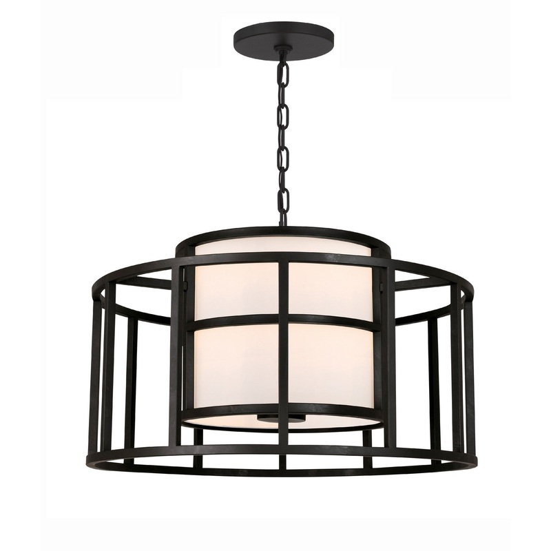 Crystorama 9595-MK Hulton Five Light Chandelier Matte Black