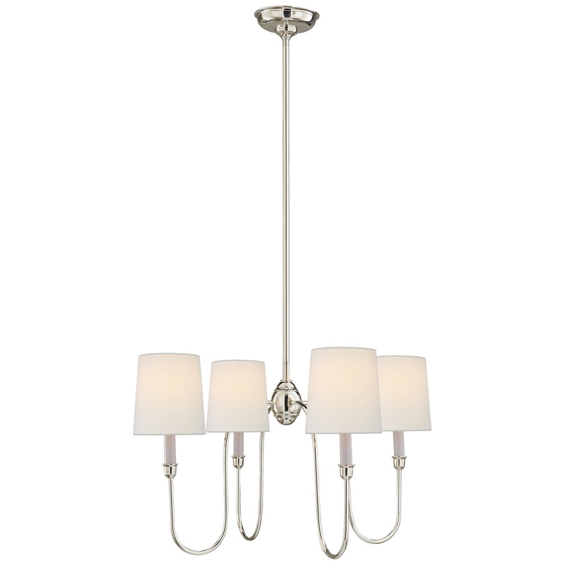 Four Light Chandelier from the Vendome Collection in Polished Nickel Finish by Visual Comfort Signature