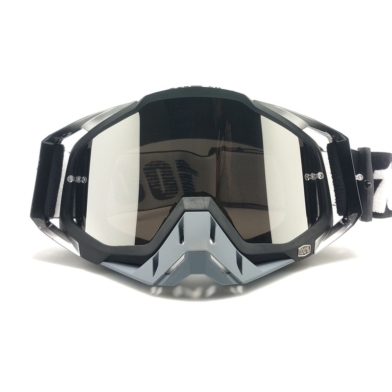 Grey Frame With Mercury Flakes Motocross Goggles – Durable Off-Road Motorcycle Riding Eye Protection with Lens