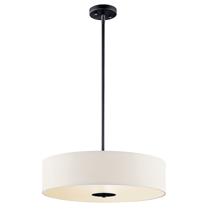 Kichler 42121BK Three Light Pendant/Semi Flush, Black