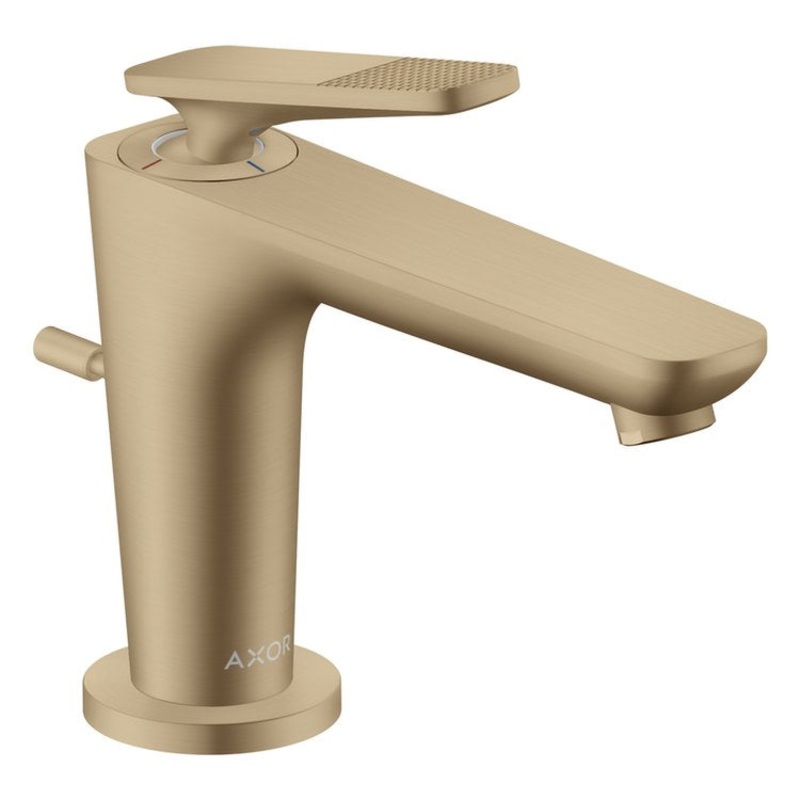 Lavatory Faucet Citterio C 90 1 Lever Cubic Cut ADA WaterSense Brushed Bronze 1.2 Gallons per Minute Deck Mount Pop-Up 1 Hole CoolStart EcoRight AirPower Comfort Zone